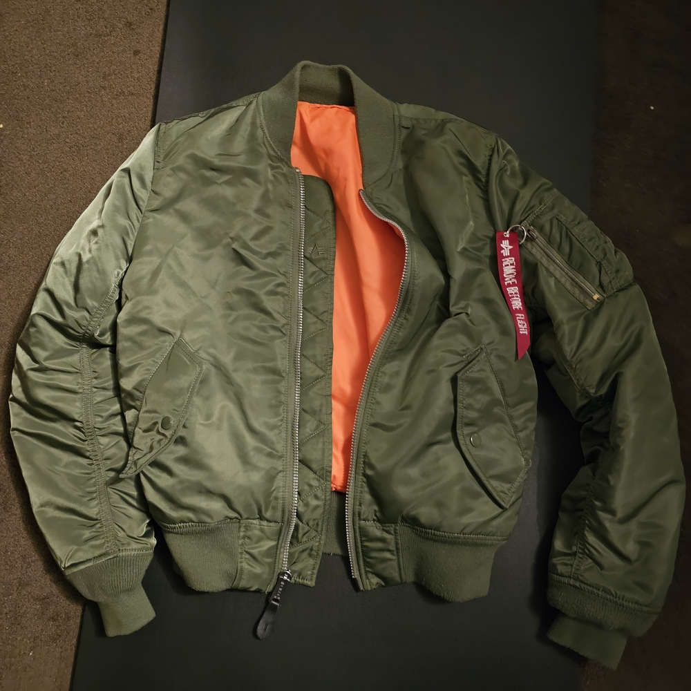 Men's Small Olive Alpha Industries Bomber Jacket